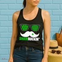 Shamrockin' Mustach Glasses Shamrock Women's Tank Top thumb 2