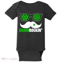 Shamrockin' Mustach Glasses Shamrock Baby Bodysuit thumb 0