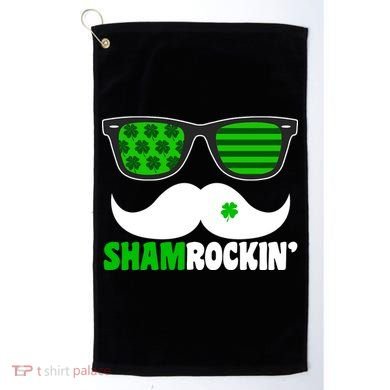 Shamrockin' Mustach Glasses Shamrock Golf Towel