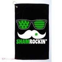 Shamrockin' Mustach Glasses Shamrock Golf Towel thumb 0