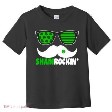 Shamrockin' Mustach Glasses Shamrock Toddler T-Shirt