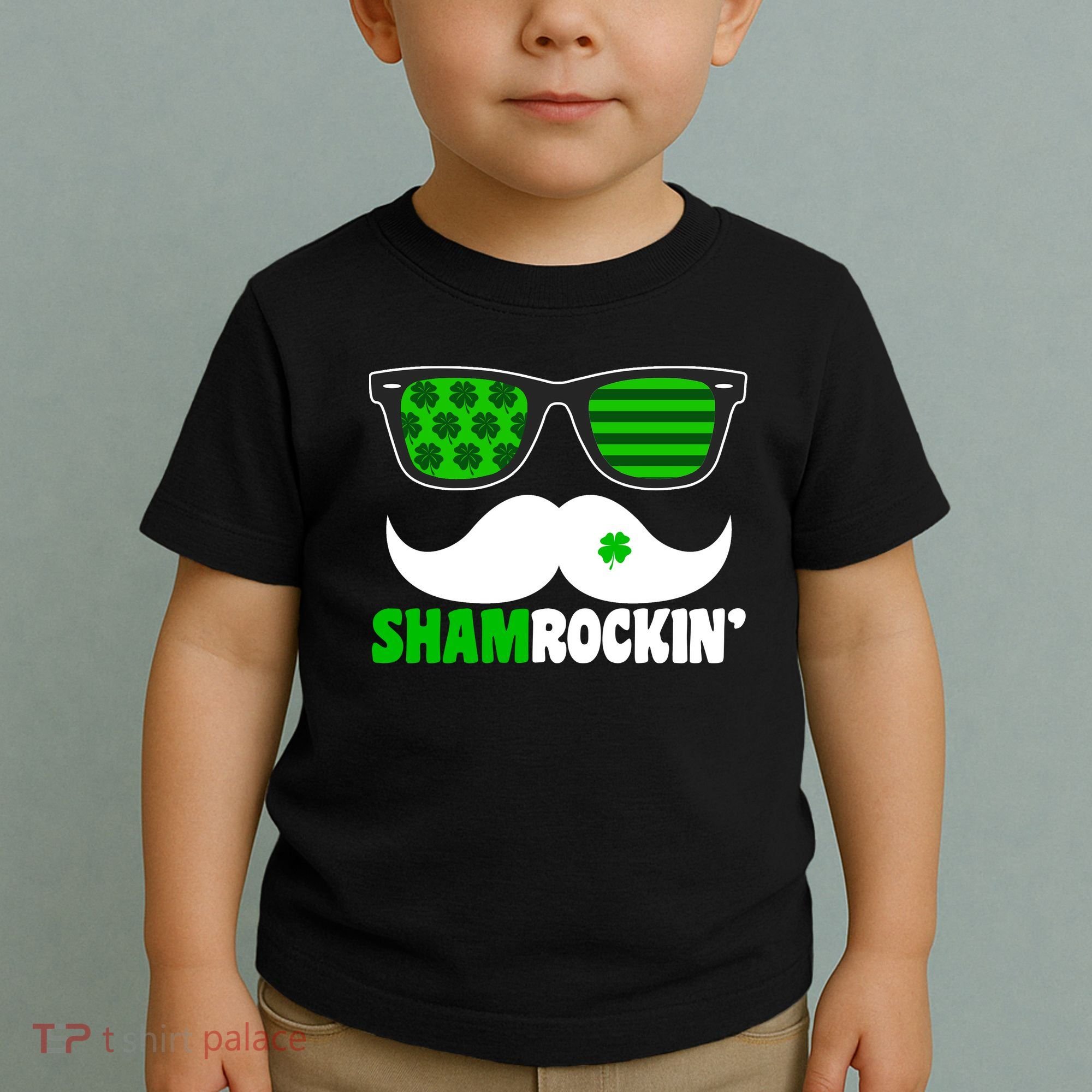 Shamrockin' Mustach Glasses Shamrock Toddler T-Shirt