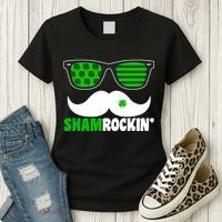 Shamrockin' Mustach Glasses Shamrock Women's T-Shirt thumb 3