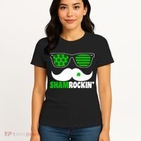 Shamrockin' Mustach Glasses Shamrock Women's T-Shirt thumb 4