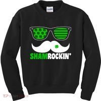 Shamrockin' Mustach Glasses Shamrock Kids Sweatshirt thumb 0