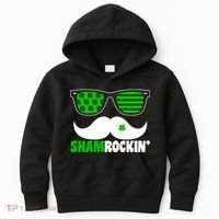 Shamrockin' Mustach Glasses Shamrock Kids Hoodie thumb 0