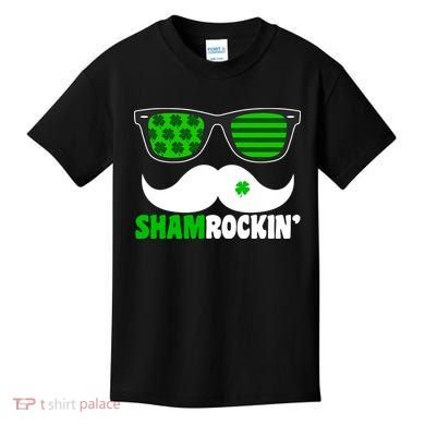 Shamrockin' Mustach Glasses Shamrock Kids T-Shirt