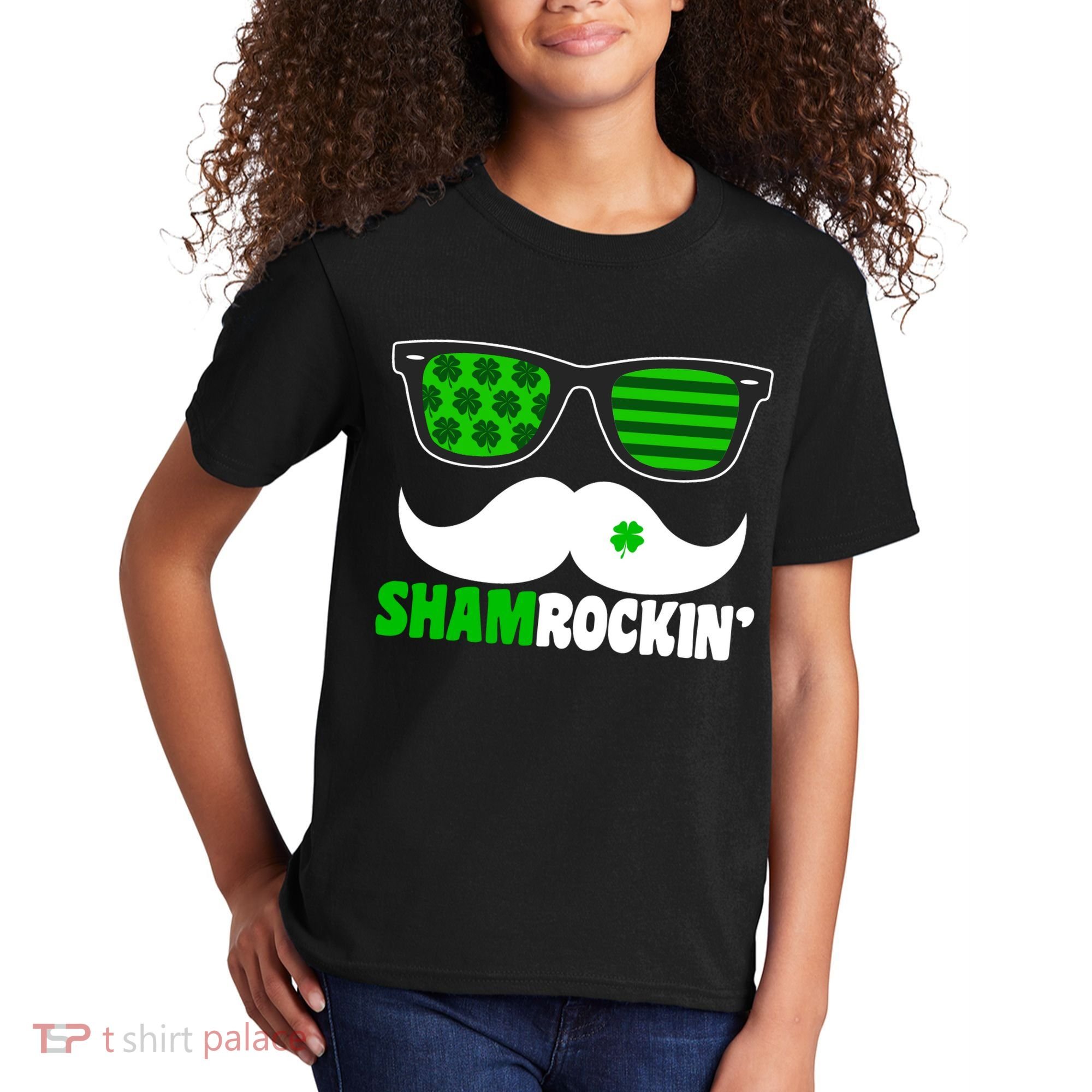 Shamrockin' Mustach Glasses Shamrock Kids T-Shirt
