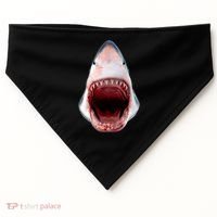 Shark Bite Close Up 3D USA-Made Doggie Bandana thumb 0