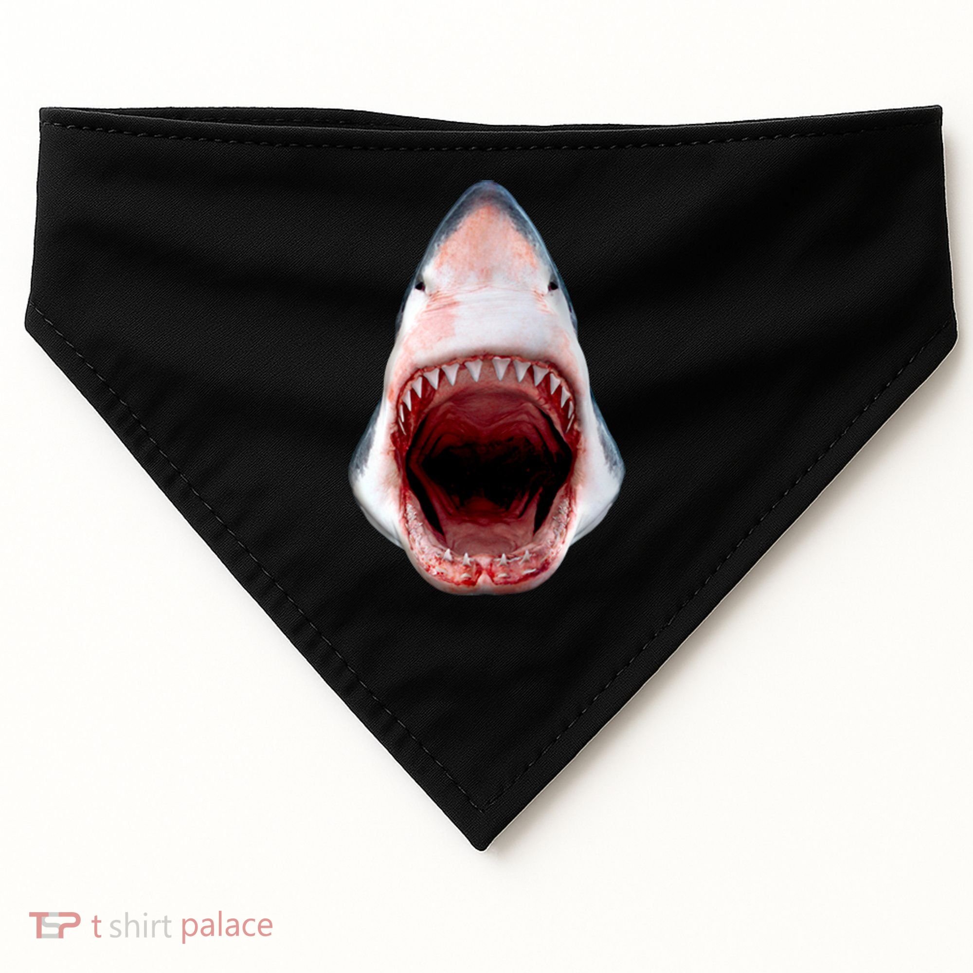 Shark Bite Close Up 3D USA-Made Doggie Bandana