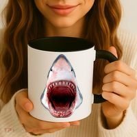 Shark Bite Close Up 3D Coffee Mug thumb 3