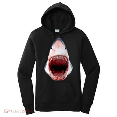 Shark Bite Close Up 3D Women's Hoodie