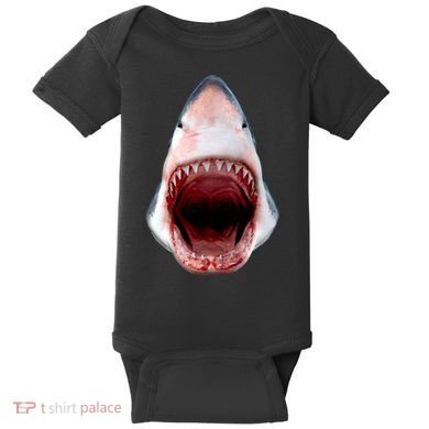 Shark Bite Close Up 3D Baby Bodysuit
