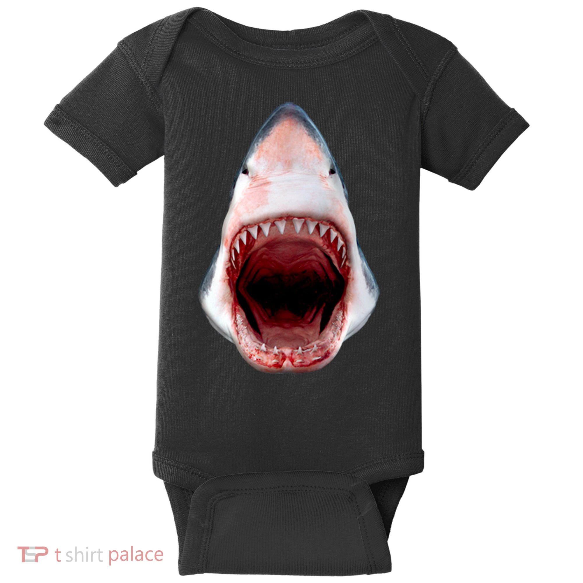 Shark Bite Close Up 3D Baby Bodysuit