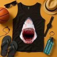 Shark Bite Close Up 3D Tank Top thumb 4