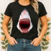 Shark Bite Close Up 3D Women's T-Shirt thumb 2