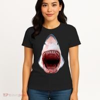 Shark Bite Close Up 3D Women's T-Shirt thumb 4
