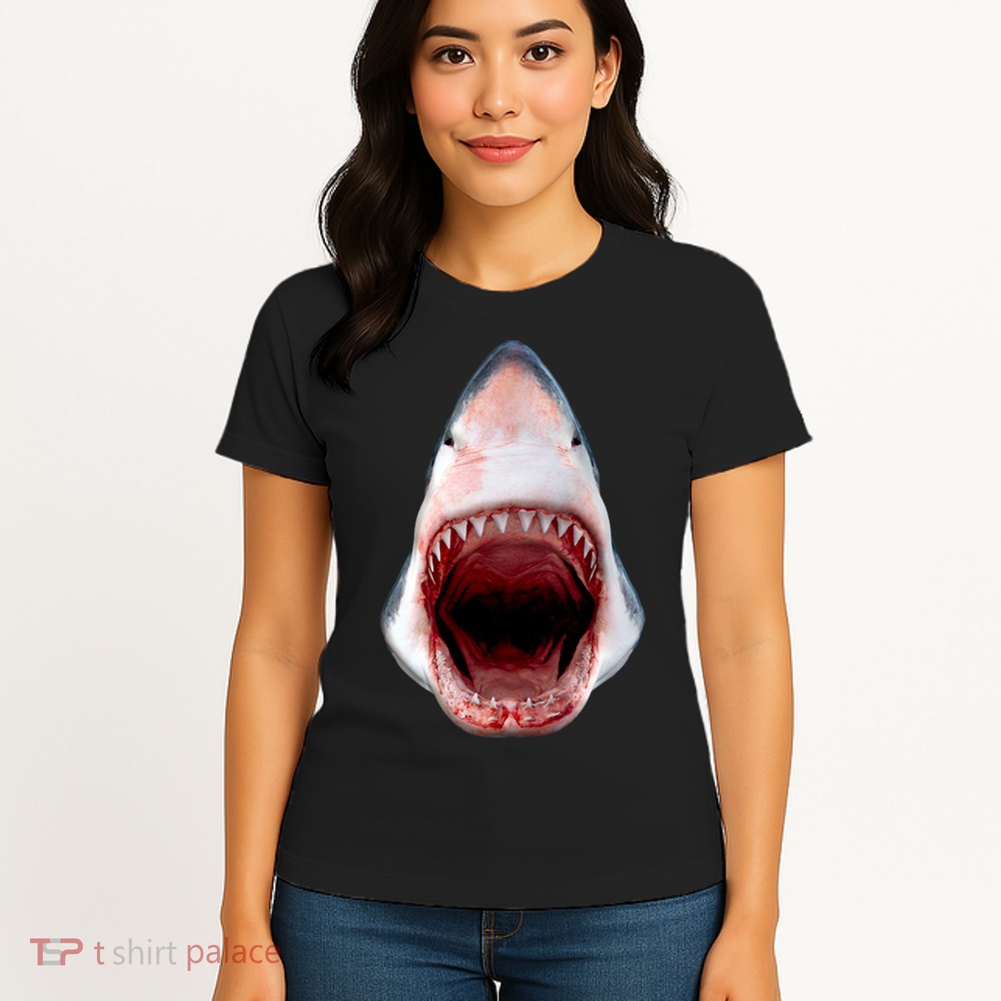 Shark Bite Close Up 3D Women's T-Shirt