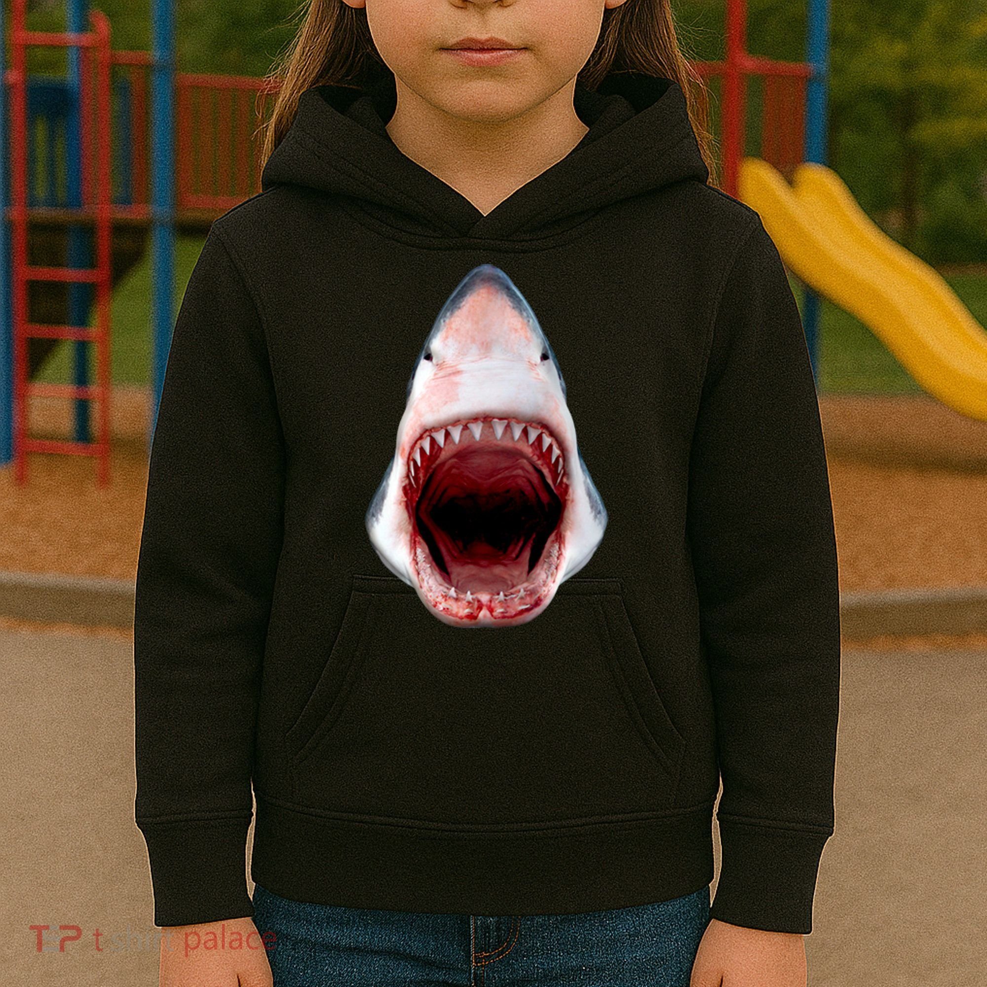 Shark Bite Close Up 3D Kids Hoodie