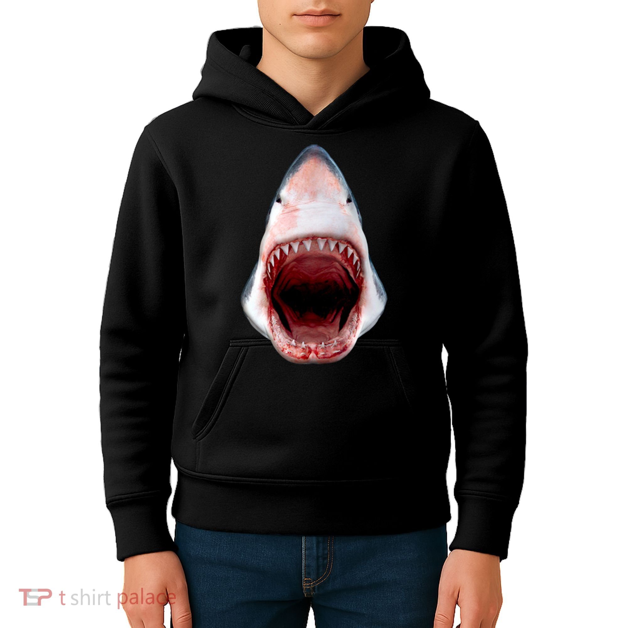 Shark Bite Close Up 3D Kids Hoodie