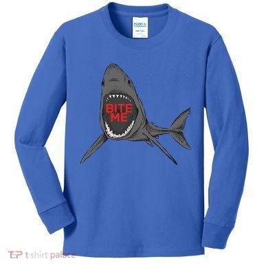 Shark Bite Me Kids Long Sleeve Shirt