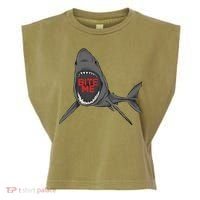 Shark Bite Me Garment-Dyed Women's Muscle Tee thumb 0