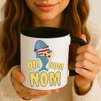 Shark Eating Pizza Om Nom Nom Coffee Mug thumb 3