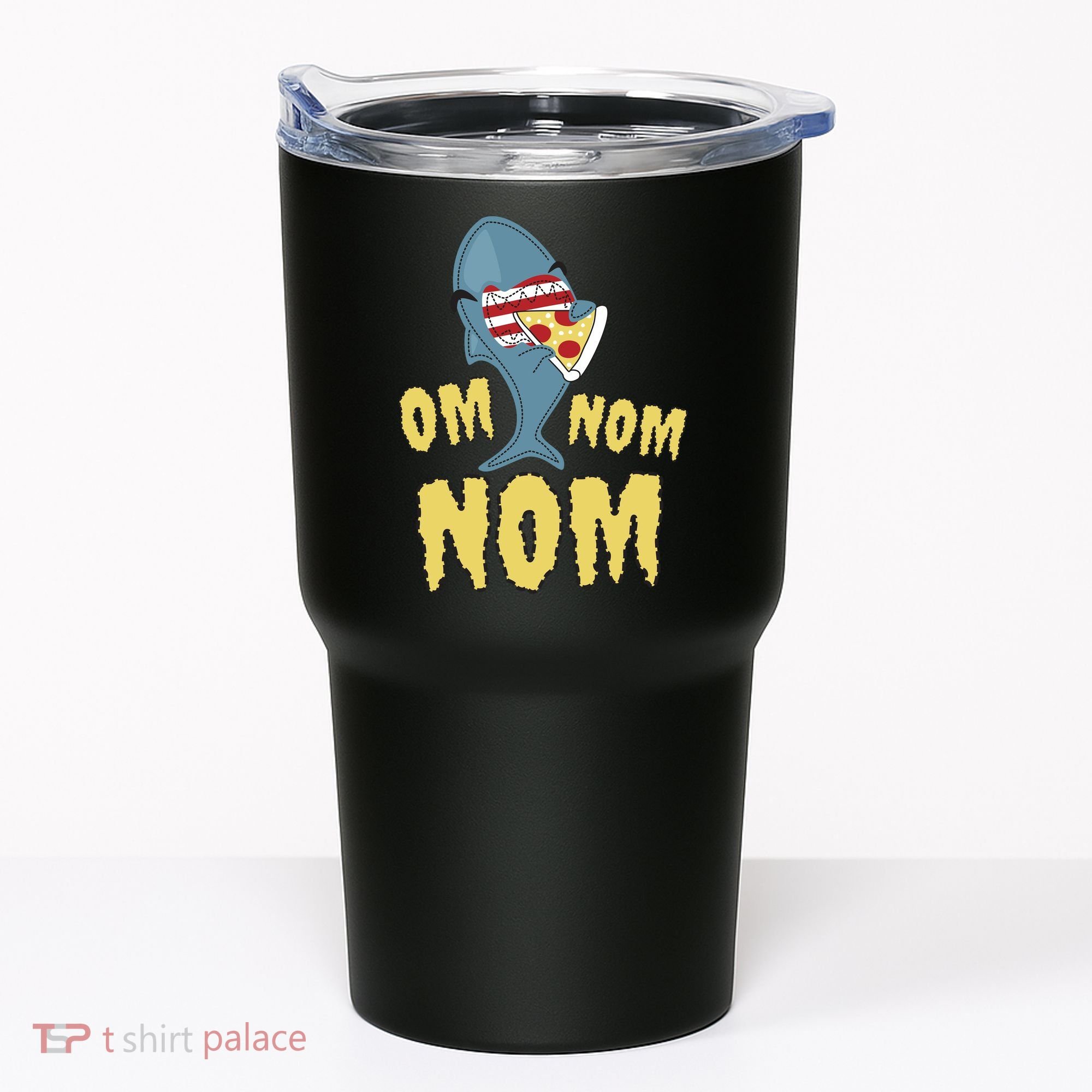 Shark Eating Pizza Om Nom Nom Tumbler