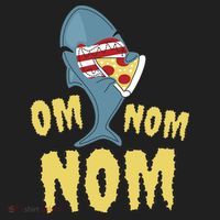 Shark Eating Pizza Om Nom Nom Tumbler thumb 3