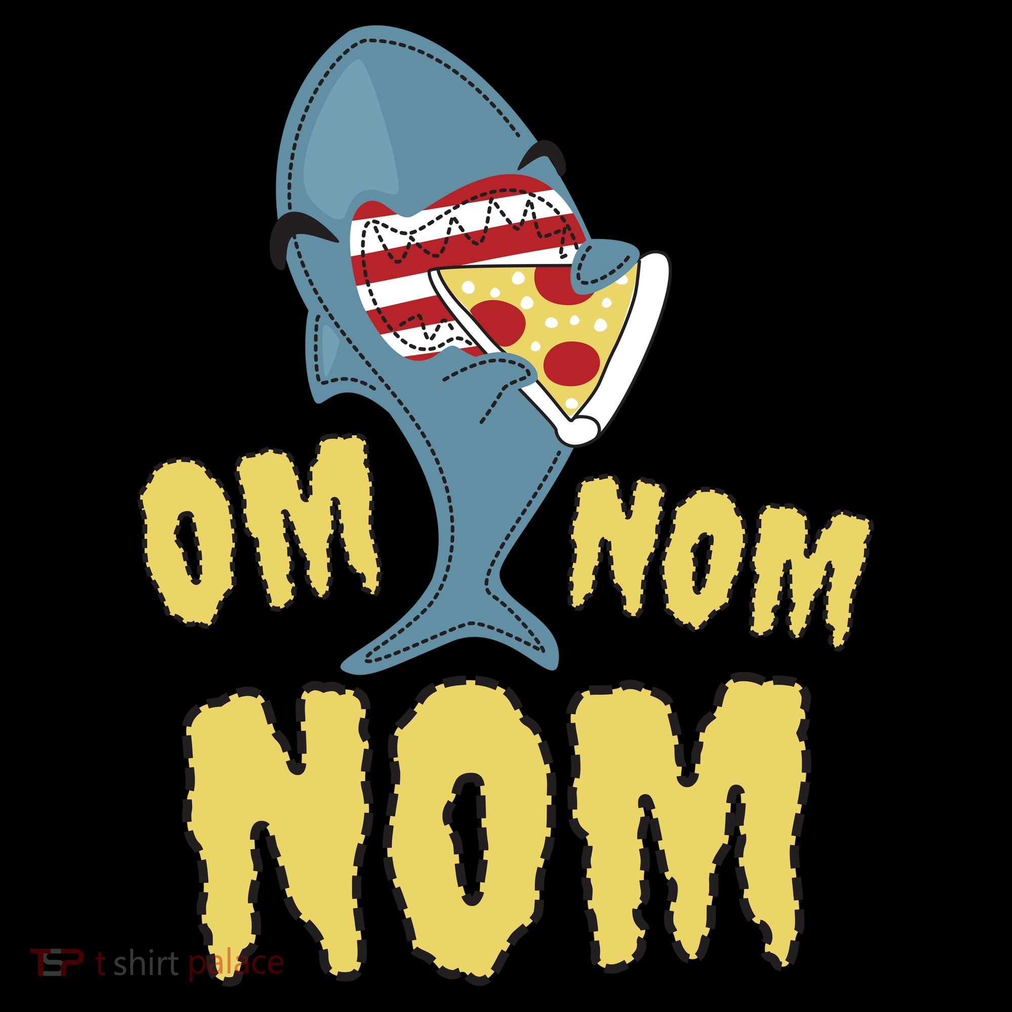 Shark Eating Pizza Om Nom Nom Ornament