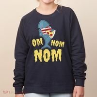 Shark Eating Pizza Om Nom Nom Women's Sweatshirt thumb 0