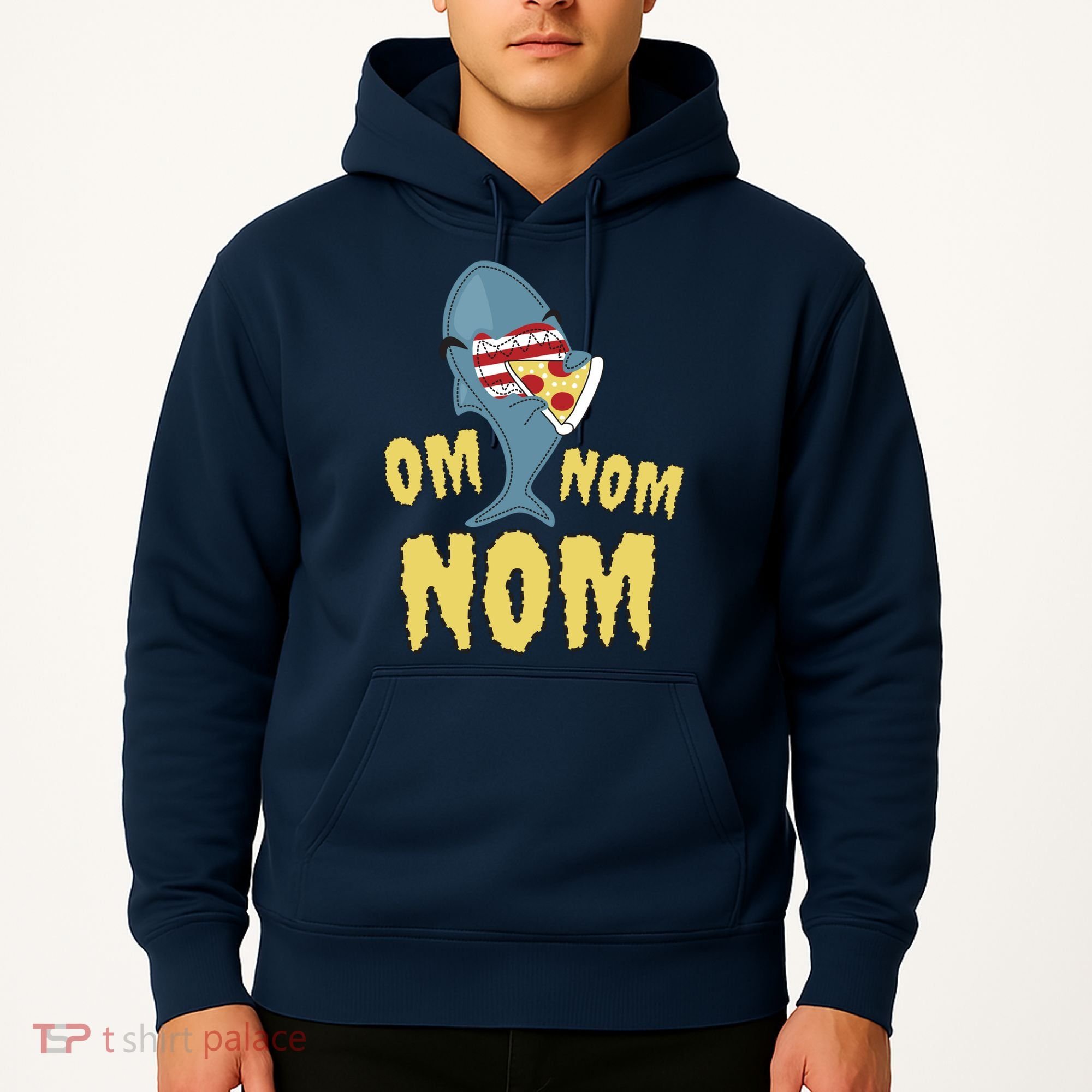 Shark Eating Pizza Om Nom Nom Hoodie