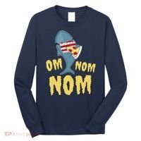 Shark Eating Pizza Om Nom Nom Long Sleeve Shirt thumb 0