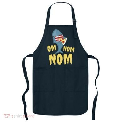 Shark Eating Pizza Om Nom Nom Apron