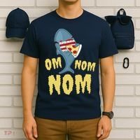 Shark Eating Pizza Om Nom Nom T-Shirt thumb 6