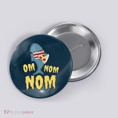 Shark Eating Pizza Om Nom Nom Button