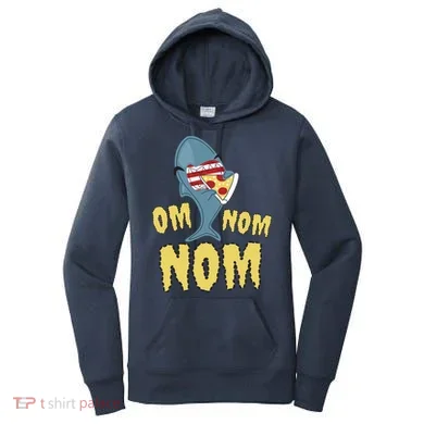 Shark Eating Pizza Om Nom Nom Women's Hoodie