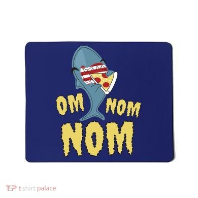 Shark Eating Pizza Om Nom Nom Mousepad