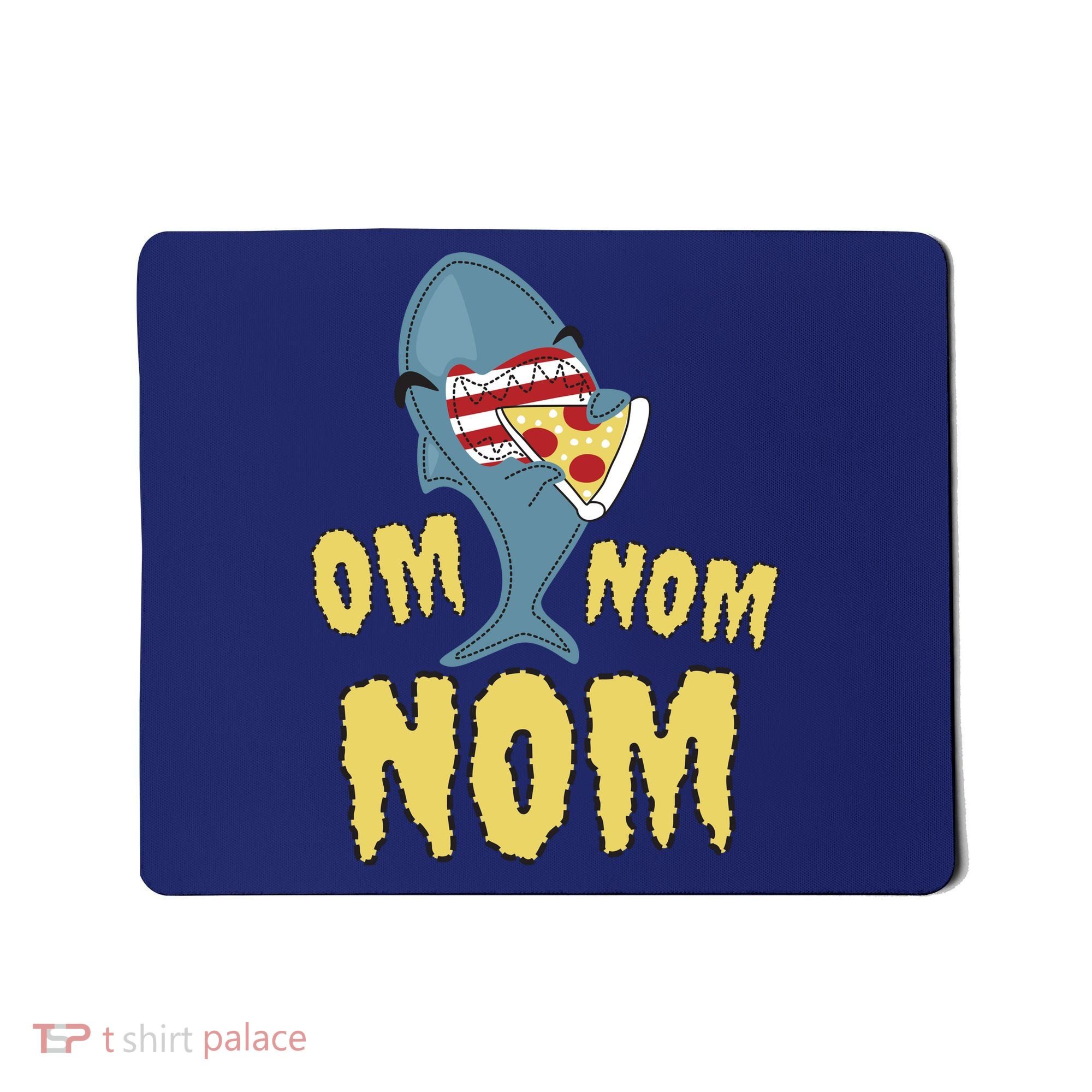Shark Eating Pizza Om Nom Nom Mousepad