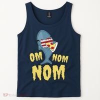 Shark Eating Pizza Om Nom Nom Tank Top thumb 2