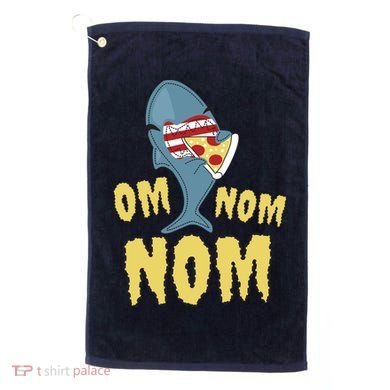 Shark Eating Pizza Om Nom Nom Golf Towel