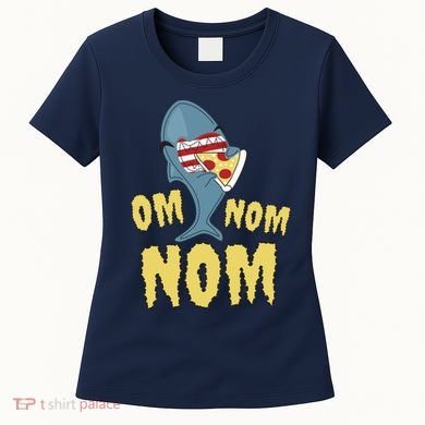 Shark Eating Pizza Om Nom Nom Women's T-Shirt