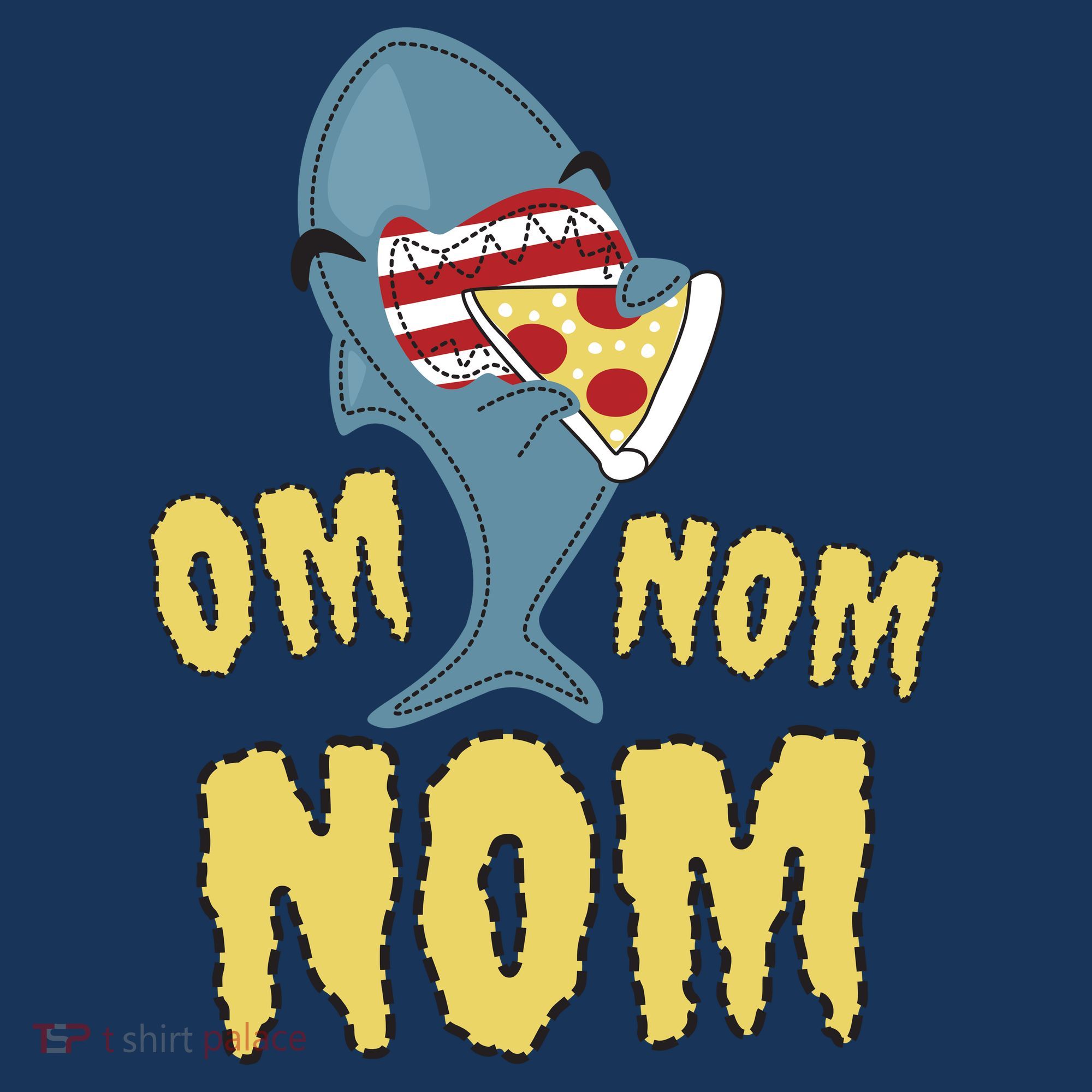 Shark Eating Pizza Om Nom Nom Women's T-Shirt