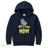 Shark Eating Pizza Om Nom Nom Kids Hoodie thumb 0