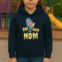 Shark Eating Pizza Om Nom Nom Kids Hoodie thumb 3
