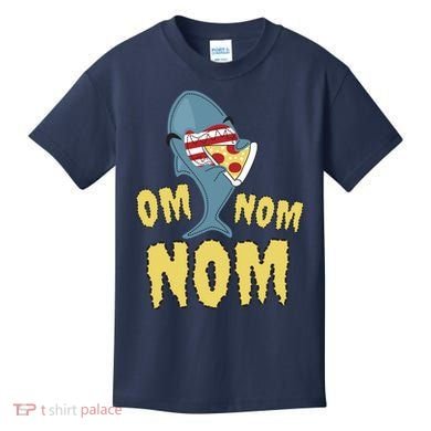 Shark Eating Pizza Om Nom Nom Kids T-Shirt