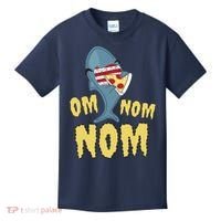 Shark Eating Pizza Om Nom Nom Kids T-Shirt thumb 0