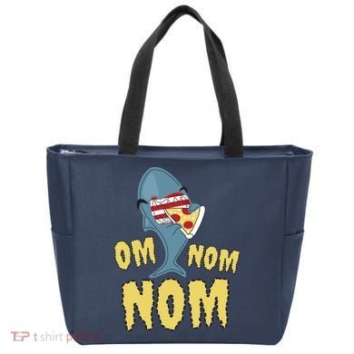 Shark Eating Pizza Om Nom Nom Tote Bag