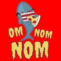 Shark Eating Pizza Om Nom Nom Santa Hat thumb 1