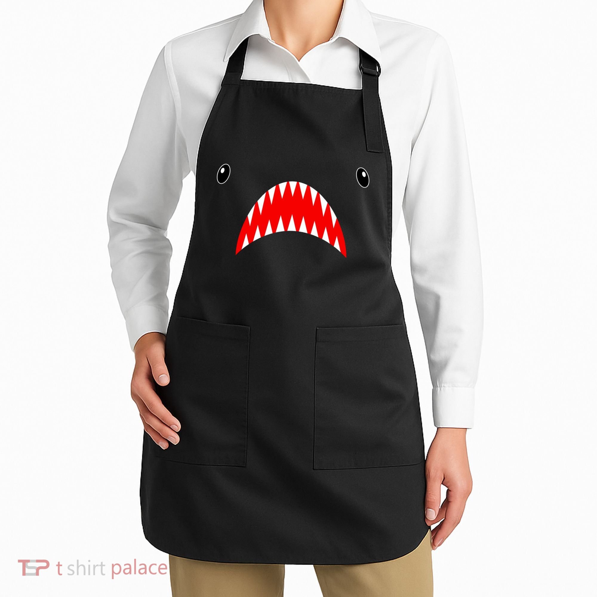 Shark Face Teeth Big Week Costume Apron